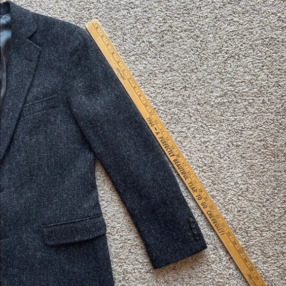 Brooks Brothers Charcoal 1818 Fitzgerald Harris Tweed Blazer Jacket 39 40 R - Picture 10 of 13